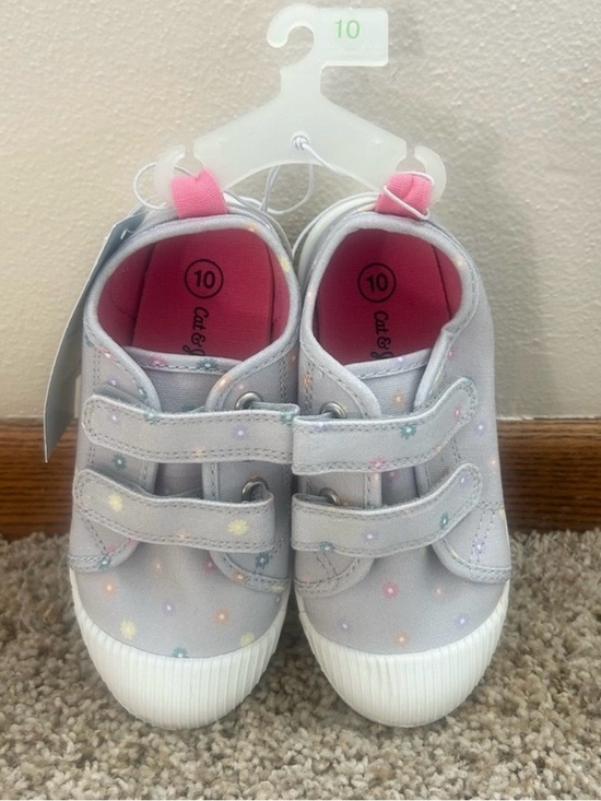Cat & Jack Other - Cat & Jack Light Gray Toddler Sneakers with Pastel Flower Accents